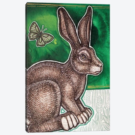Rabbit In The Field Canvas Print #LSH566} by Lynnette Shelley Art Print
