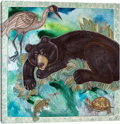 Sweet Dreams Canvas Art Print - Black Bear Art
