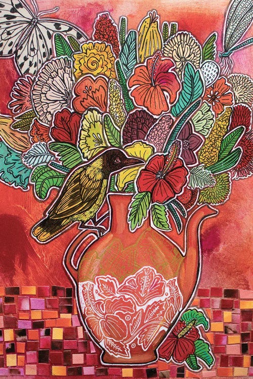 Crimson Hibiscus by Lynnette Shelley wall art