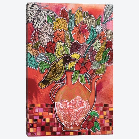Crimson Hibiscus Canvas Print #LSH576} by Lynnette Shelley Canvas Wall Art