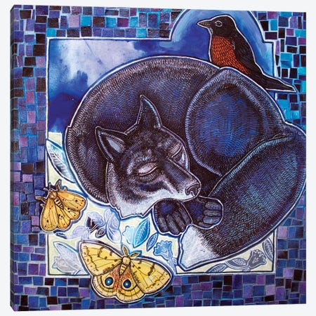 Dreaming Fox Canvas Print #LSH583} by Lynnette Shelley Canvas Art
