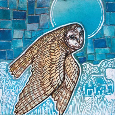 Owl Flight by Lynnette Shelley framed canvas print