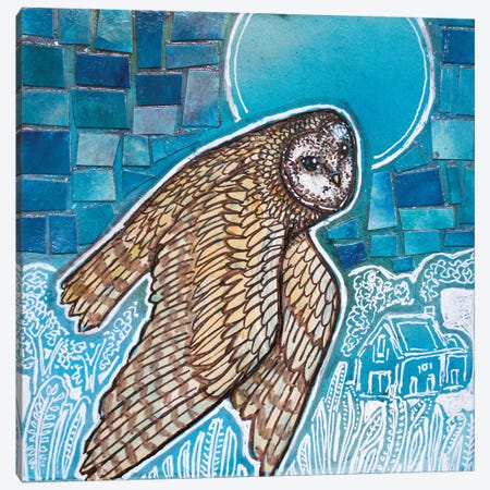 Owl Flight Canvas Print #LSH584} by Lynnette Shelley Art Print