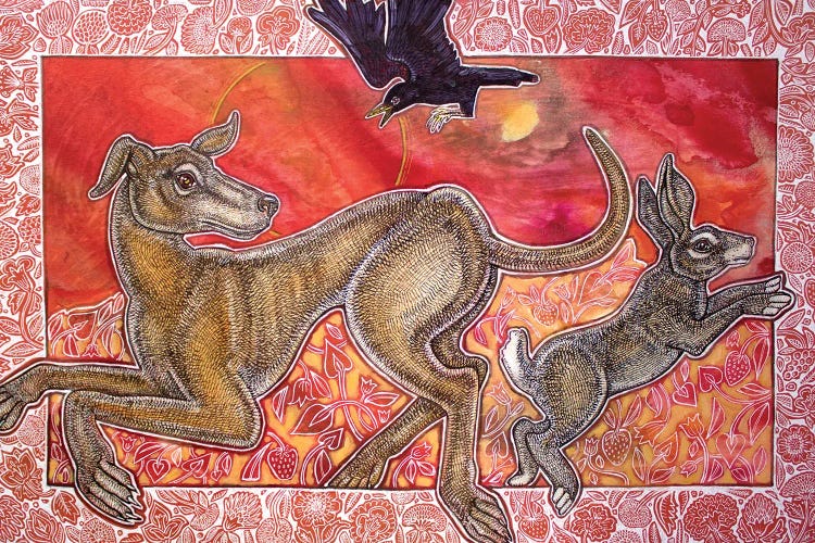 Hound And Hare by Lynnette Shelley wall art