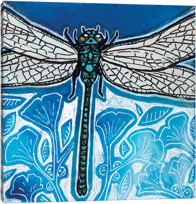 Dragonfly Blues Canvas Art Print - Lynnette Shelley