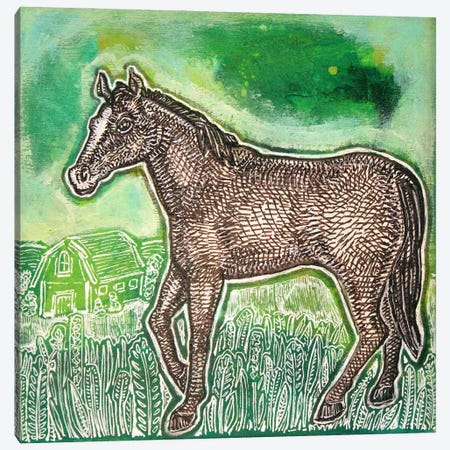 Walking Horse Canvas Print #LSH591} by Lynnette Shelley Canvas Art Print