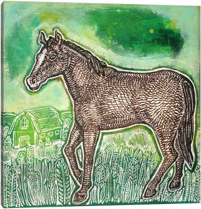 Walking Horse Canvas Art Print - Lynnette Shelley