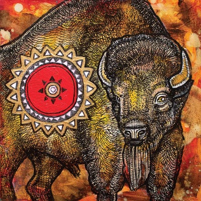 American Bison by Lynnette Shelley framed canvas print