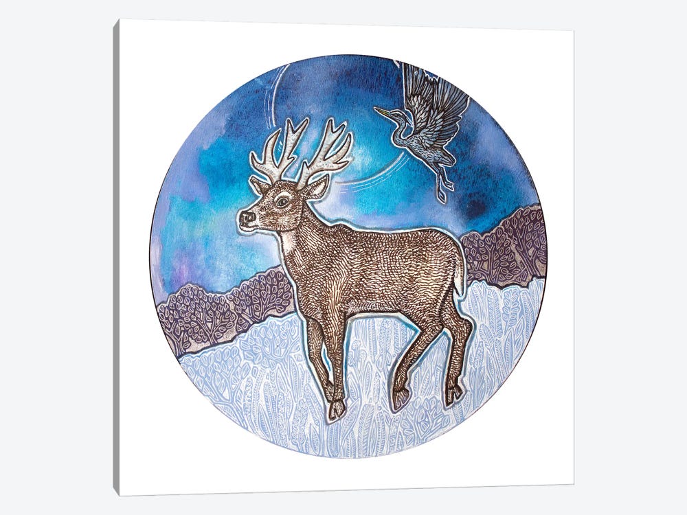 Lone Stag by Lynnette Shelley 1-piece Canvas Artwork