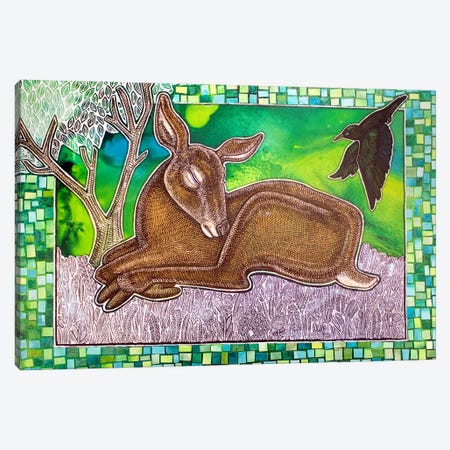 Resting Deer II Canvas Print #LSH616} by Lynnette Shelley Canvas Art Print
