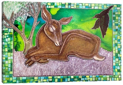Resting Deer II Canvas Art Print - Lynnette Shelley