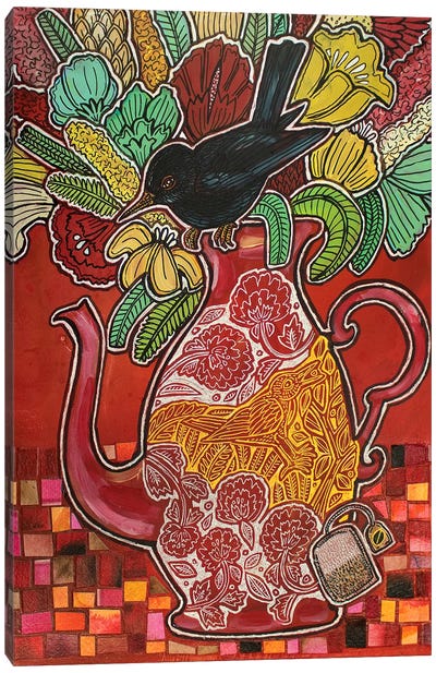 Black Tea Canvas Art Print - Lynnette Shelley