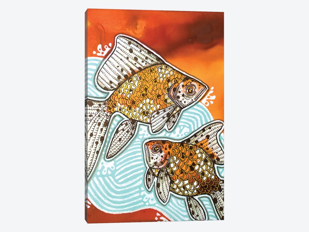 Two Calico Goldfish by Lynnette Shelley 1-piece Canvas Wall Art
