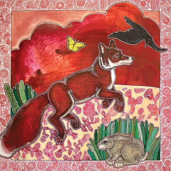 Grasses: Running Fox by Lynnette Shelley