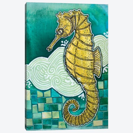 Shy Seahorse Canvas Print #LSH637} by Lynnette Shelley Art Print