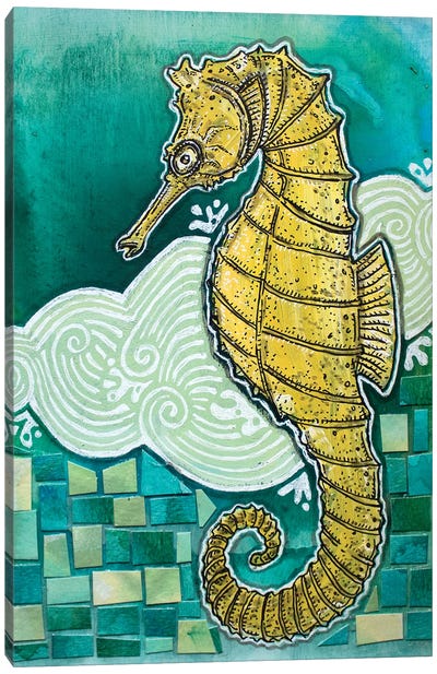 Shy Seahorse Canvas Art Print - Seahorse Art