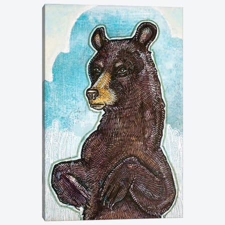 Young Bear Standing Canvas Print #LSH661} by Lynnette Shelley Canvas Print