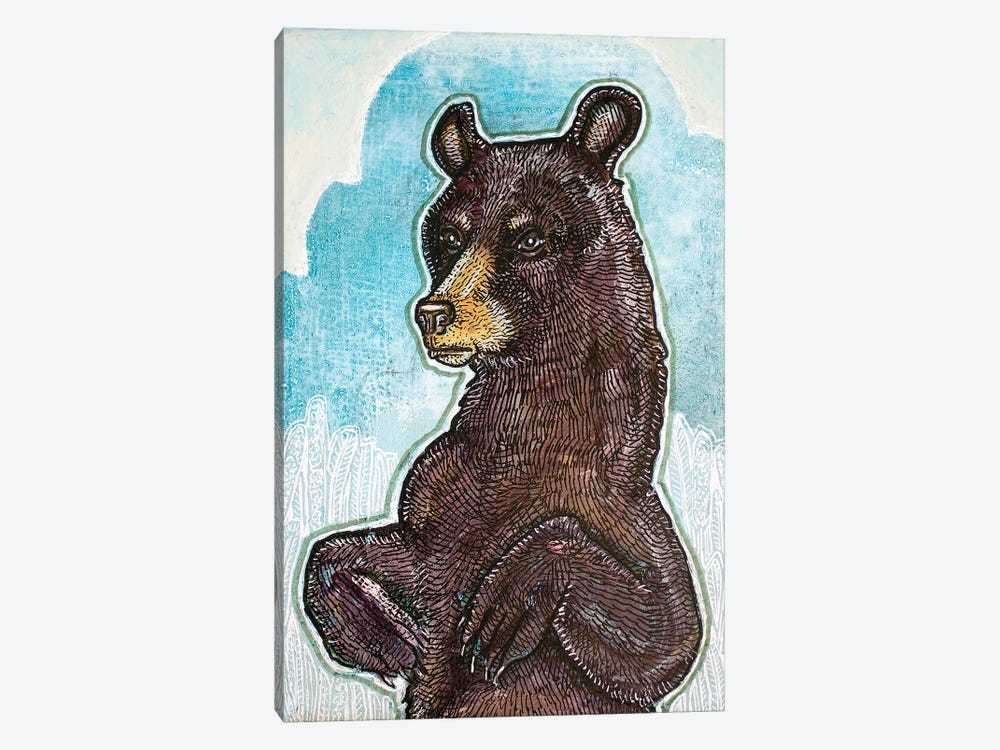 Young Bear Standing by Lynnette Shelley 1-piece Canvas Art