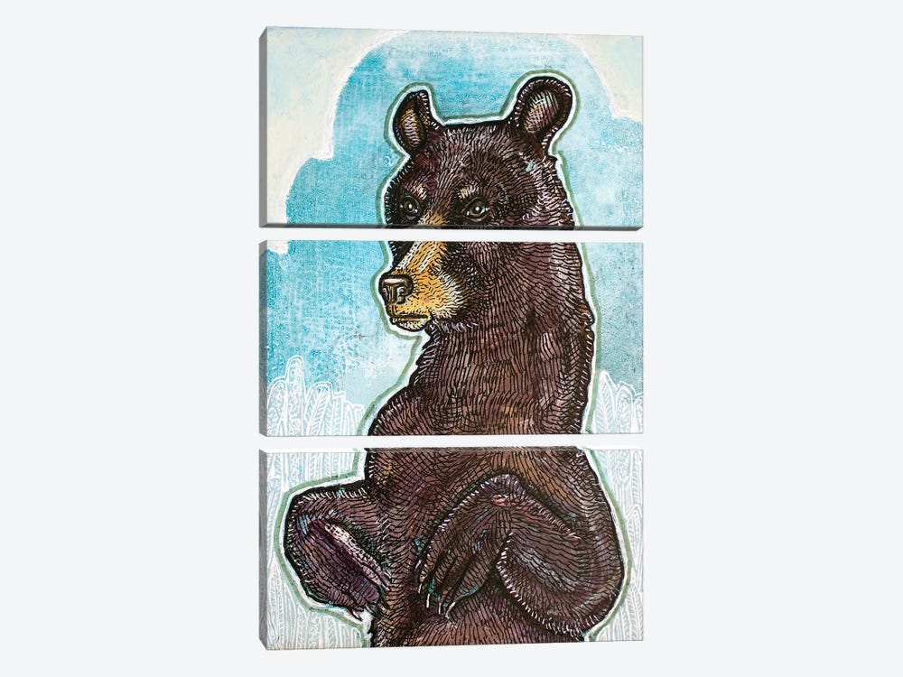Young Bear Standing by Lynnette Shelley 3-piece Canvas Artwork