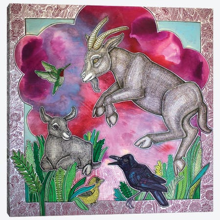 Jumping Goat Canvas Print #LSH663} by Lynnette Shelley Art Print