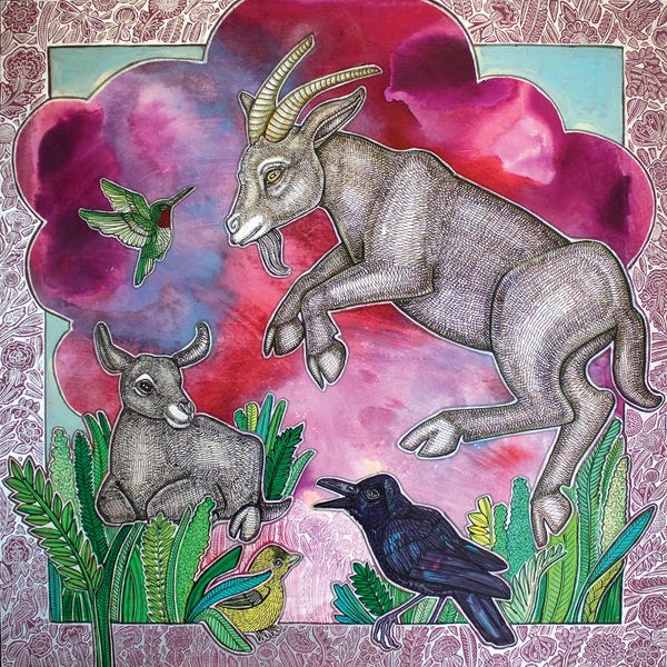 Crows: Jumping Goat by Lynnette Shelley