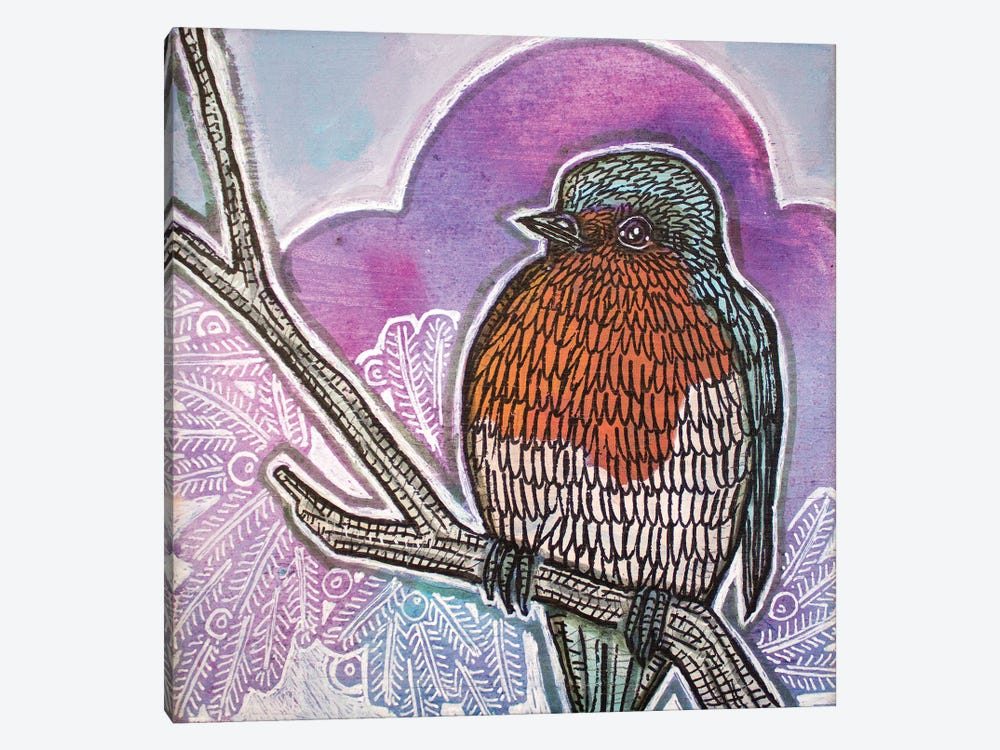 Winter Robin by Lynnette Shelley 1-piece Canvas Print