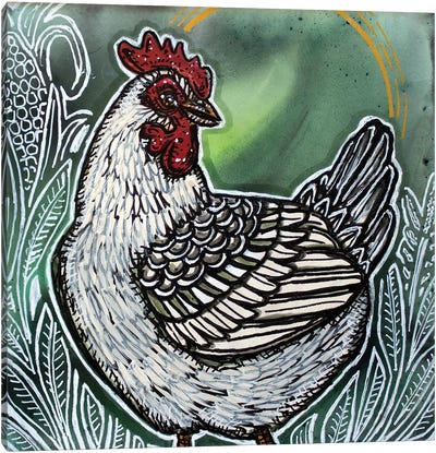 Good Morning, Chicken Canvas Art Print - Lynnette Shelley