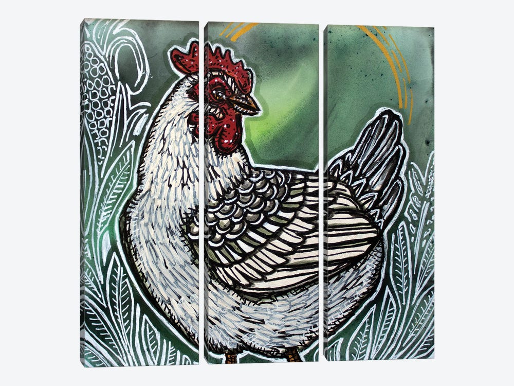 Good Morning, Chicken by Lynnette Shelley 3-piece Canvas Art