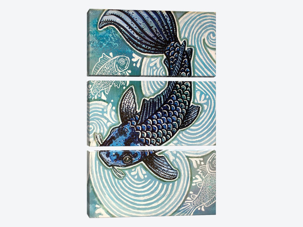 Blue Koi by Lynnette Shelley 3-piece Canvas Print