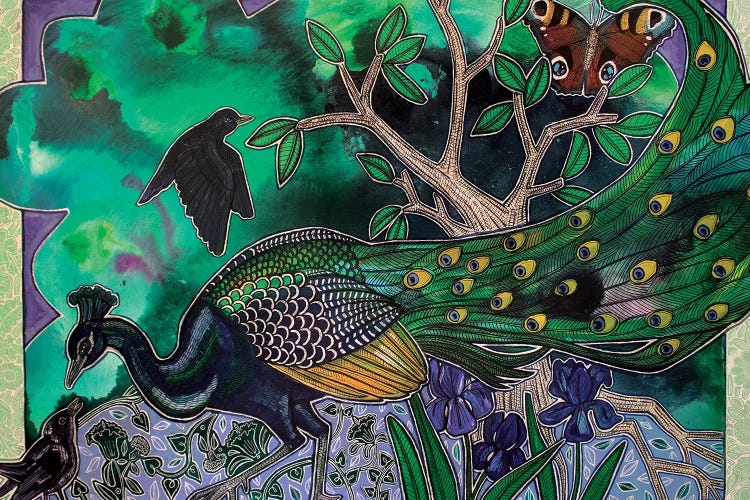 The Peacock's Garden by Lynnette Shelley wall art
