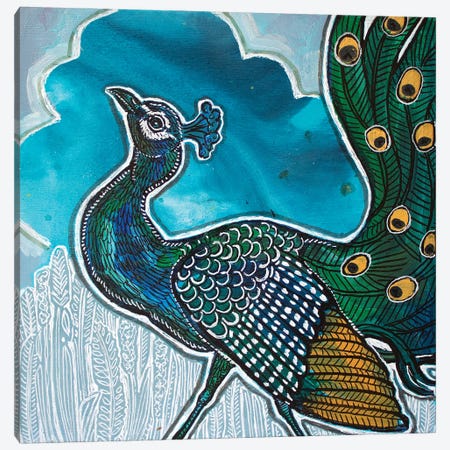 Strutting Peacock Canvas Print #LSH675} by Lynnette Shelley Canvas Art Print