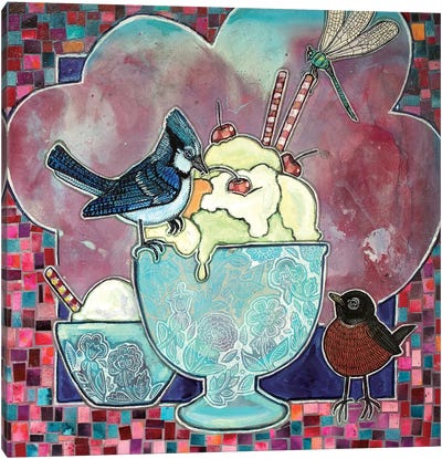 Ice Cream Social Canvas Art Print - Lynnette Shelley