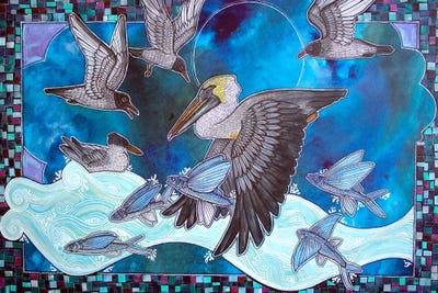 Between Sky And Sea by Lynnette Shelley framed canvas print