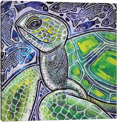 Ocean Voyager Canvas Art Print - Turtle Art