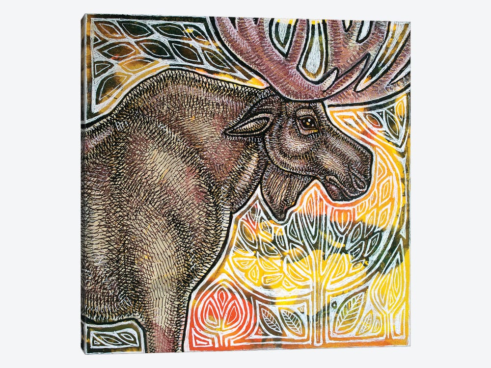 Standing Moose by Lynnette Shelley 1-piece Canvas Art Print