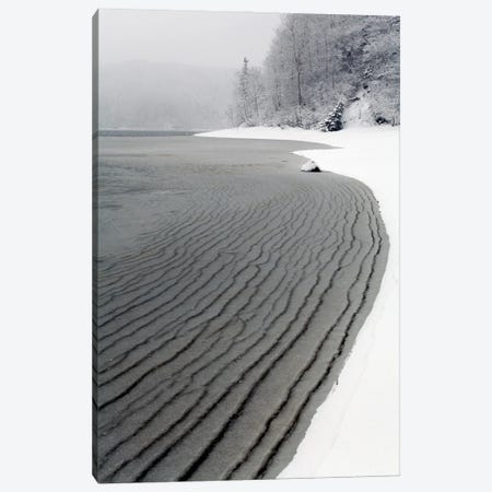 Pleated Ice Along Lake Shore In Winter, Nova Scotia, Canada Canvas Print #LSL12} by Scott Leslie Canvas Artwork