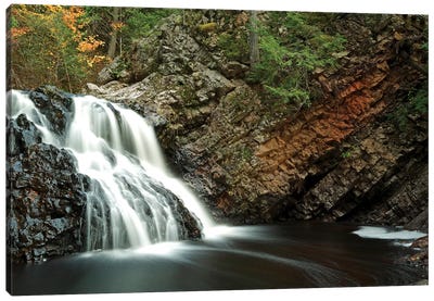 Waterfall In Autumn, Nova Scotia, Canada - Horizontal Canvas Art Print - Waterfall Art