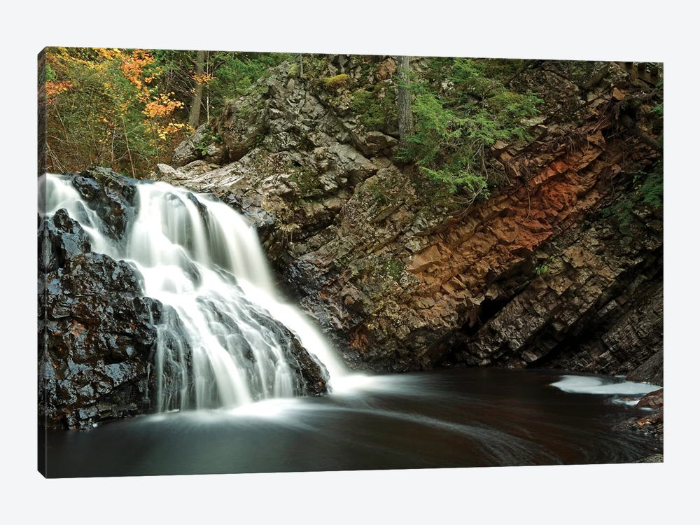 Waterfall In Autumn, Nova Scotia, Canada - Horizontal by Scott Leslie 1-piece Canvas Wall Art
