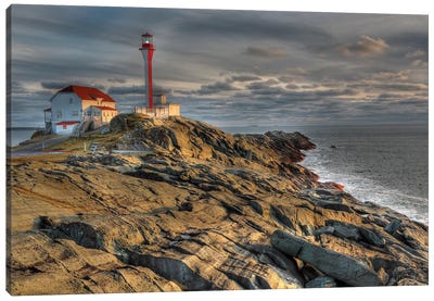 Cape Forchu Lightstation, Yarmouth, Nova Scotia, Gulf Of Maine, Canada Canvas Art Print - Lighthouse Art