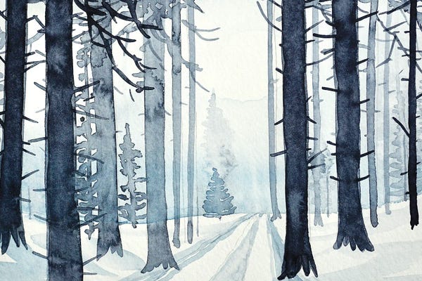 Black & White Florals: The Lonely Fir Tree by Luisa Millicent