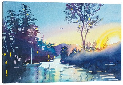 Rabbit Island Sunset Canvas Art Print - Luisa Millicent