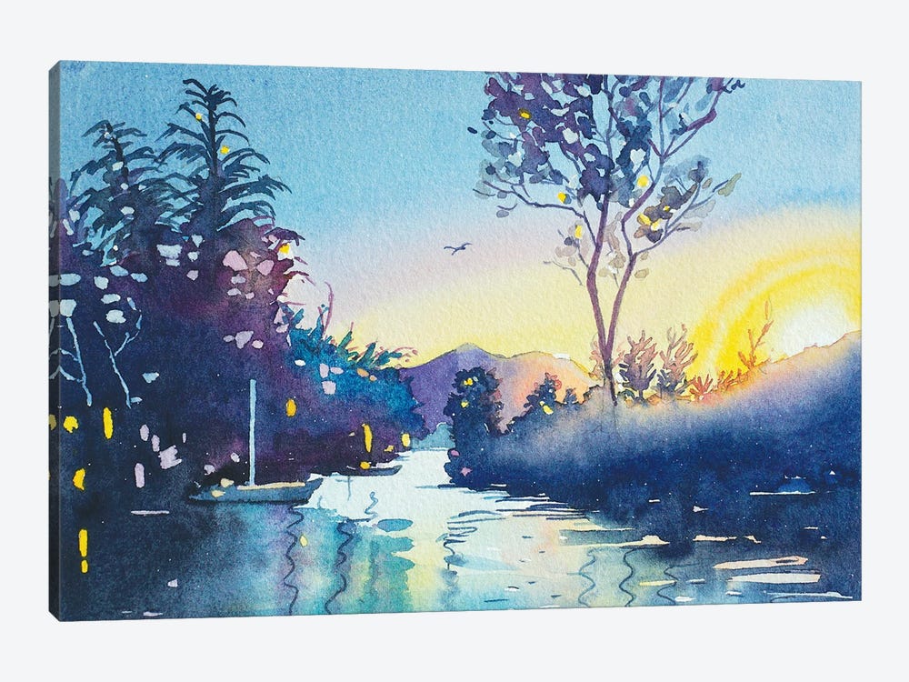 Rabbit Island Sunset by Luisa Millicent 1-piece Canvas Print