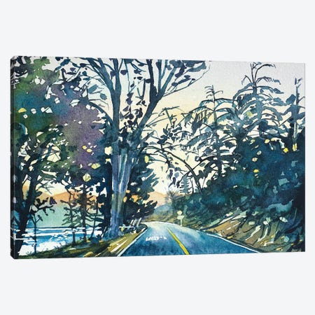 Evening On Lake Vista Canvas Print #LSM120} by Luisa Millicent Canvas Wall Art