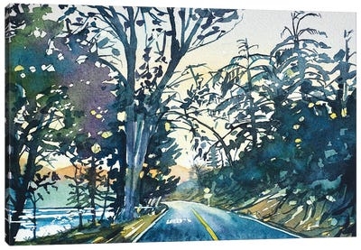 Evening On Lake Vista Canvas Art Print - Luisa Millicent