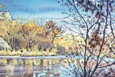 Century Lake - November Morning by Luisa Millicent canvas print