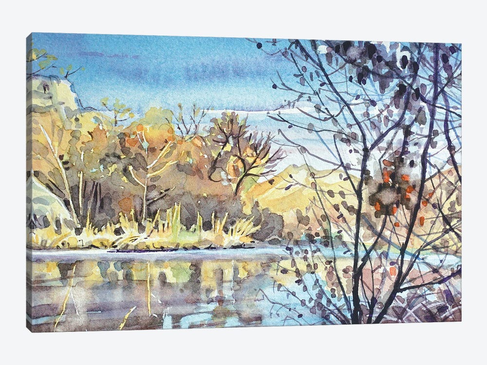 Century Lake - November Morning by Luisa Millicent 1-piece Canvas Art Print