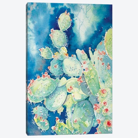 Topanga Prickly Pear Cactus Canvas Print #LSM122} by Luisa Millicent Canvas Wall Art