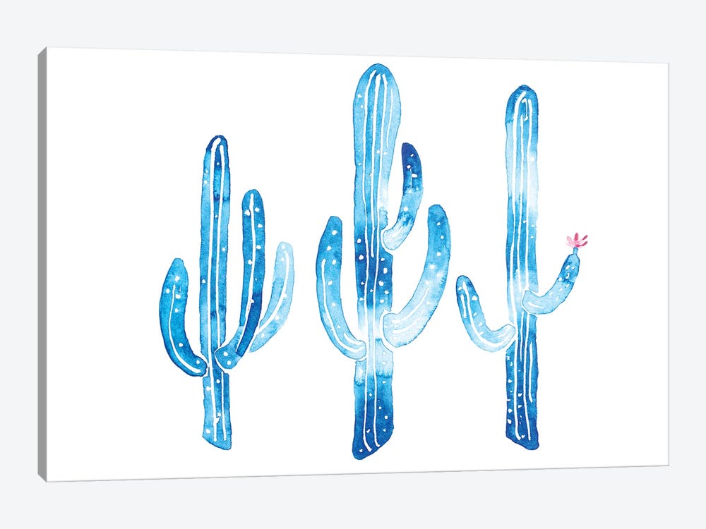 Blue Cactus by Luisa Millicent 1-piece Canvas Wall Art