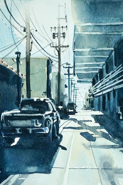 Manhattan Beach Downtown Alley by Luisa Millicent art print