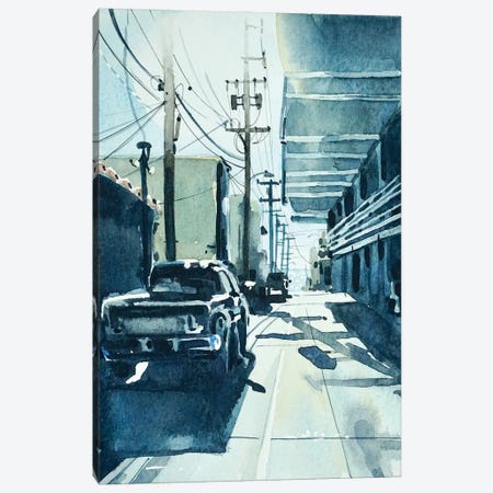 Manhattan Beach Downtown Alley Canvas Print #LSM155} by Luisa Millicent Canvas Artwork